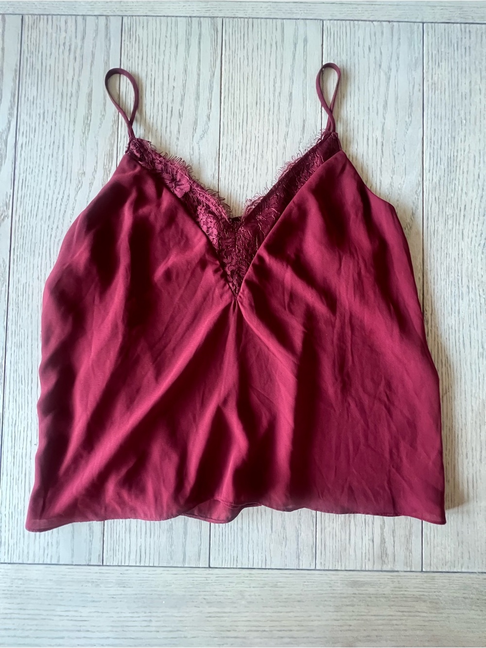 Melrose and Market Lace-Trim Satin Cami - Burgundy XL